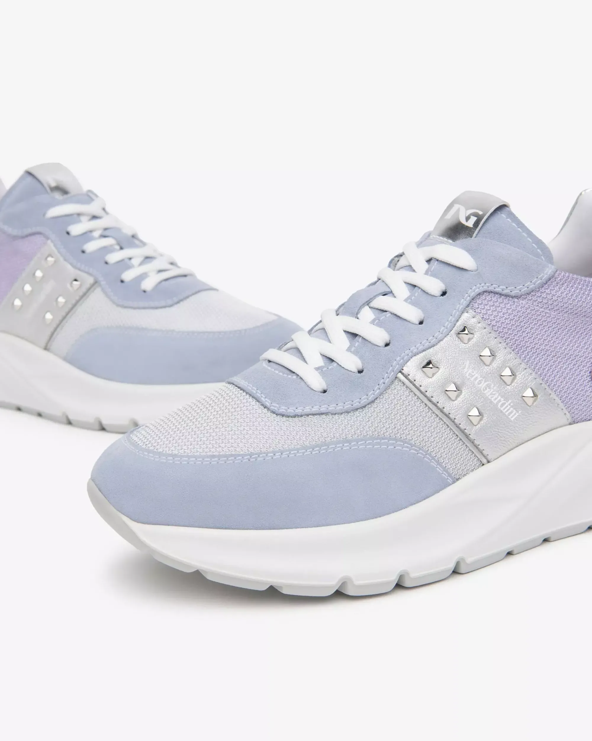 Nero Giardini Sneakers Donna in Suede, Tela e Materiale Tecnico Celeste Best