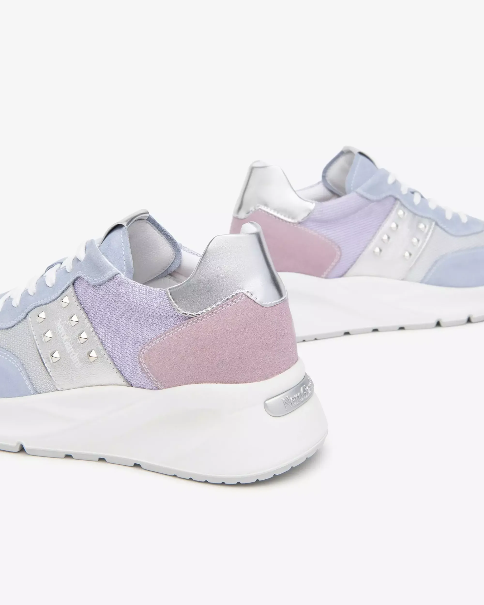 Nero Giardini Sneakers Donna in Suede, Tela e Materiale Tecnico Celeste Best