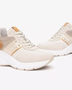 Nero Giardini Sneakers Donna in Suede, Tela e Materiale Tecnico Avorio Sale