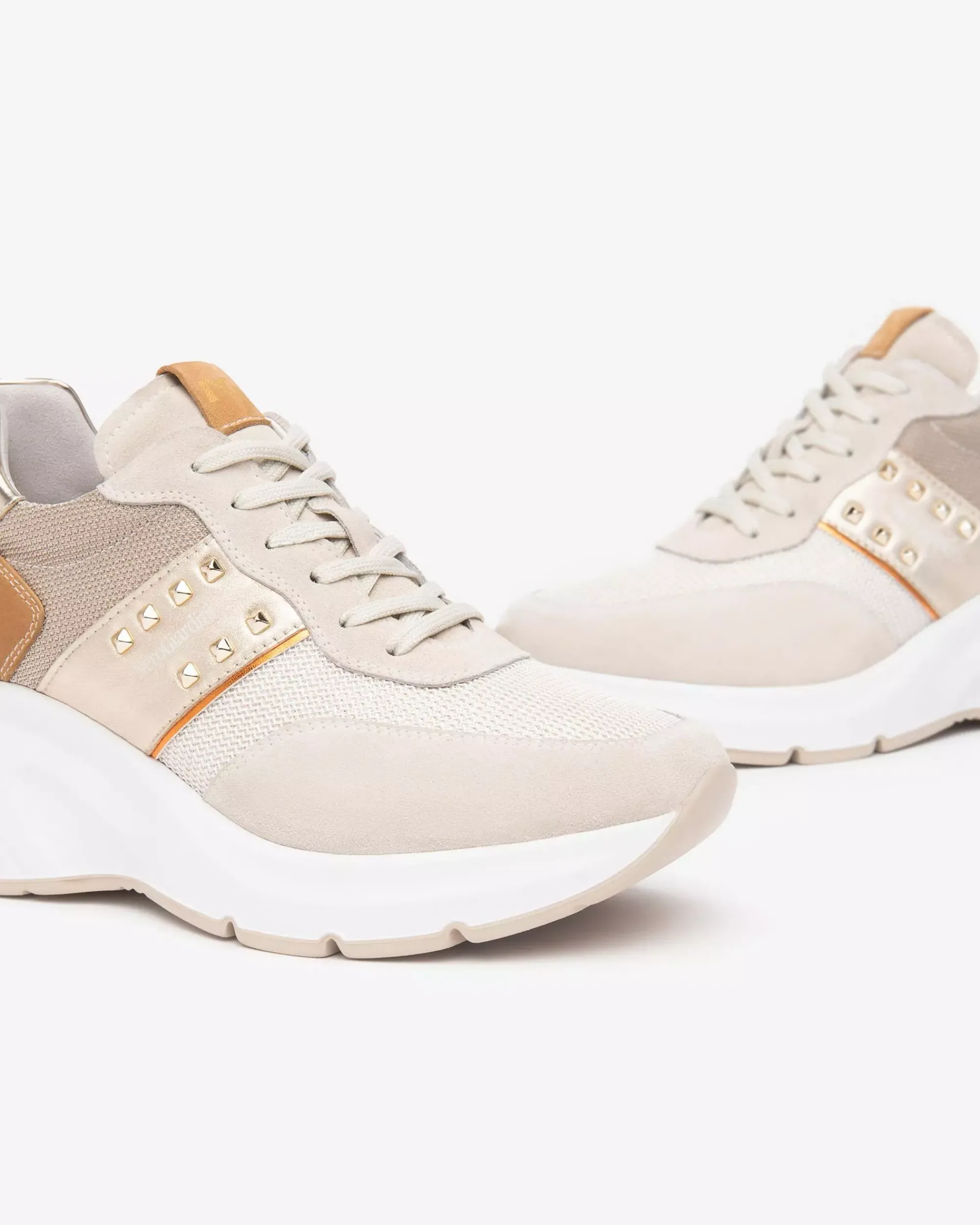 Nero Giardini Sneakers Donna in Suede, Tela e Materiale Tecnico Avorio Sale