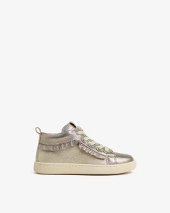 Nero Giardini Sneakers Junior da Bambina in Pelle e Materiale Tecnico Oro