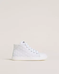 Nero Giardini Sneakers Junior da Bambina in Tessuto e Pelle Bianco Best