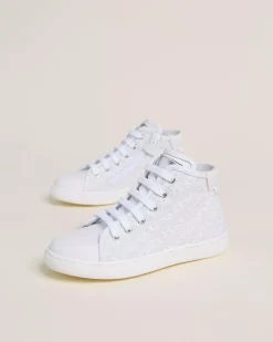 Nero Giardini Sneakers Junior da Bambina in Tessuto e Pelle Bianco Best
