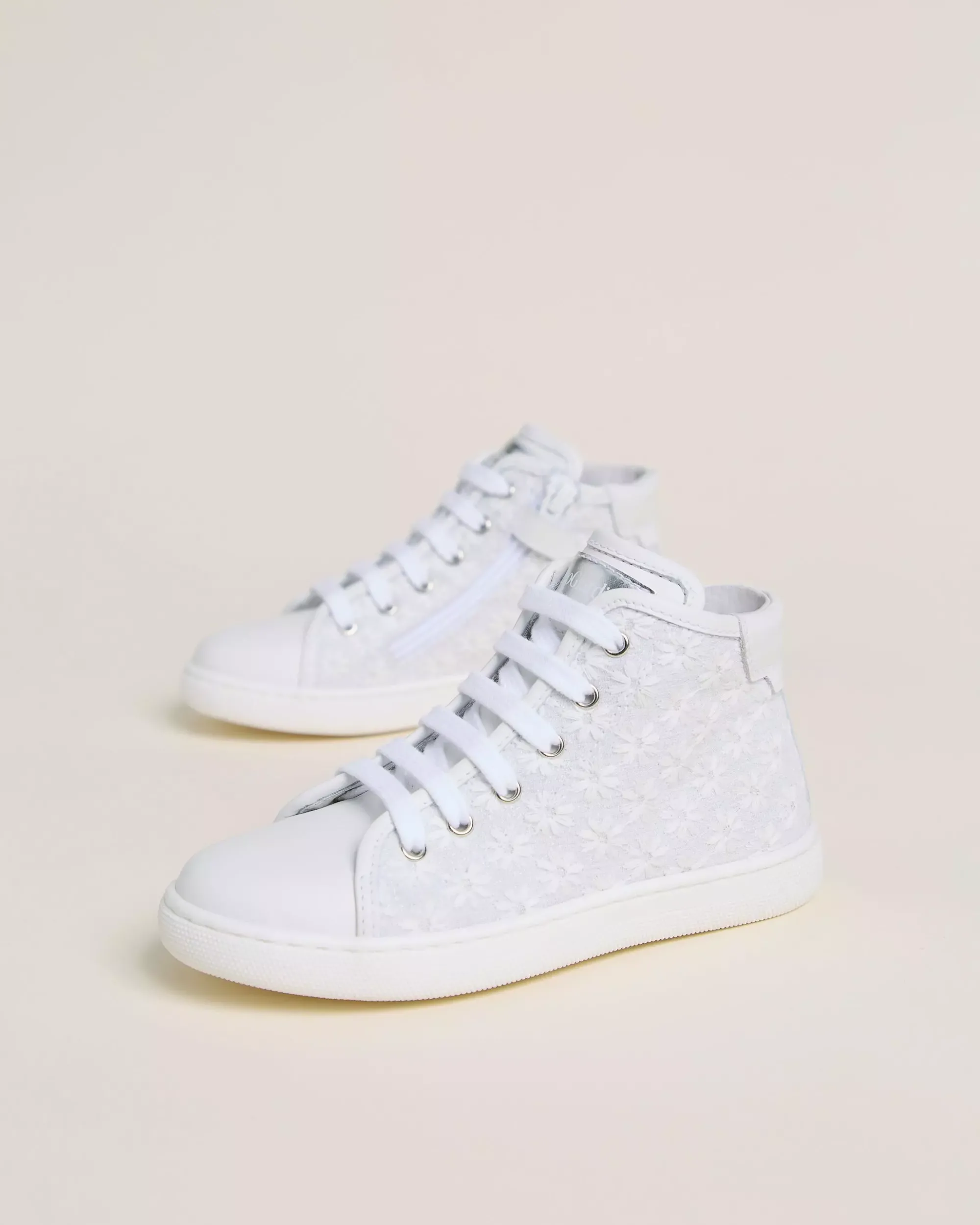 Nero Giardini Sneakers Junior da Bambina in Tessuto e Pelle Bianco Best