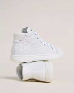 Nero Giardini Sneakers Junior da Bambina in Tessuto e Pelle Bianco Best
