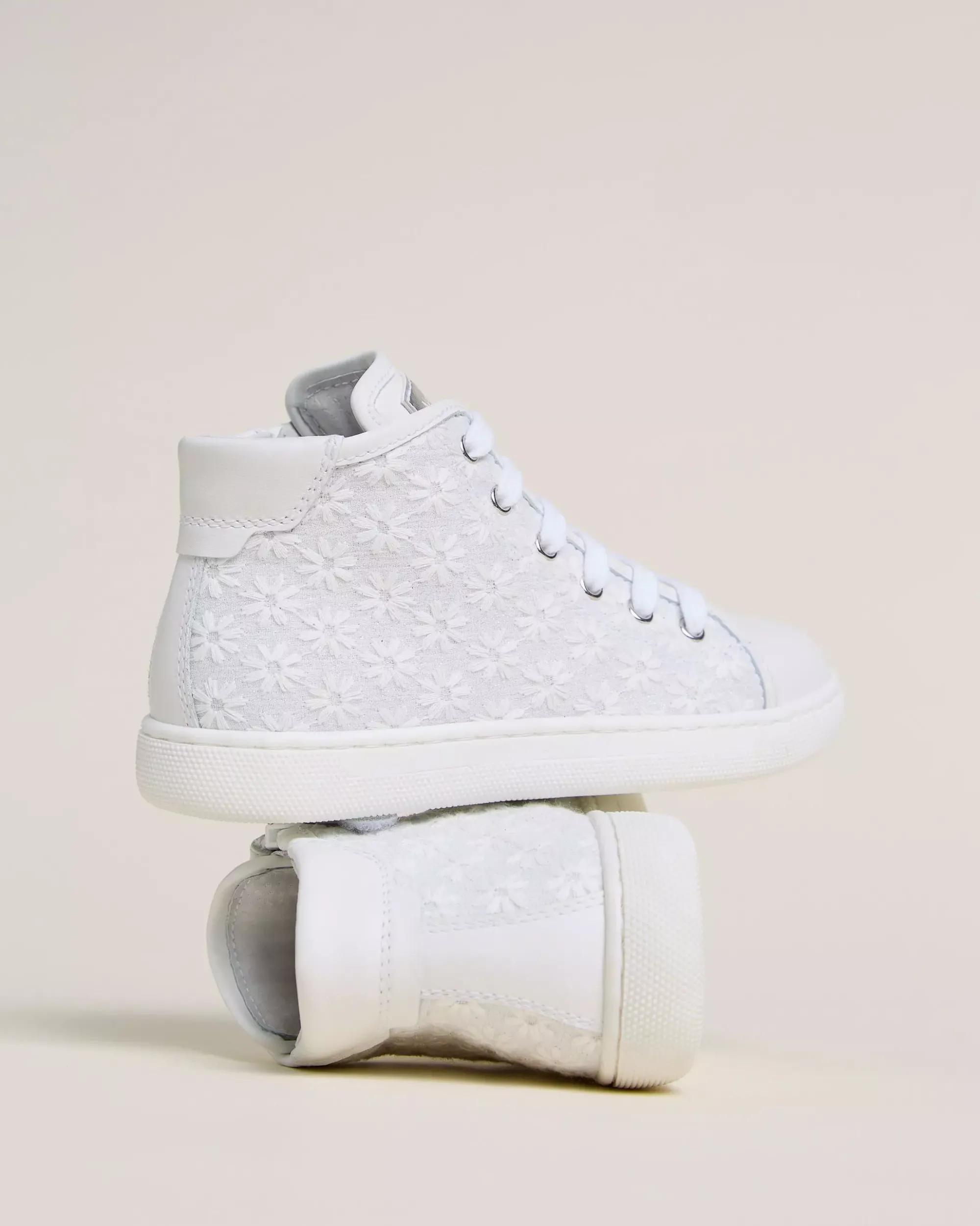 Nero Giardini Sneakers Junior da Bambina in Tessuto e Pelle Bianco Best