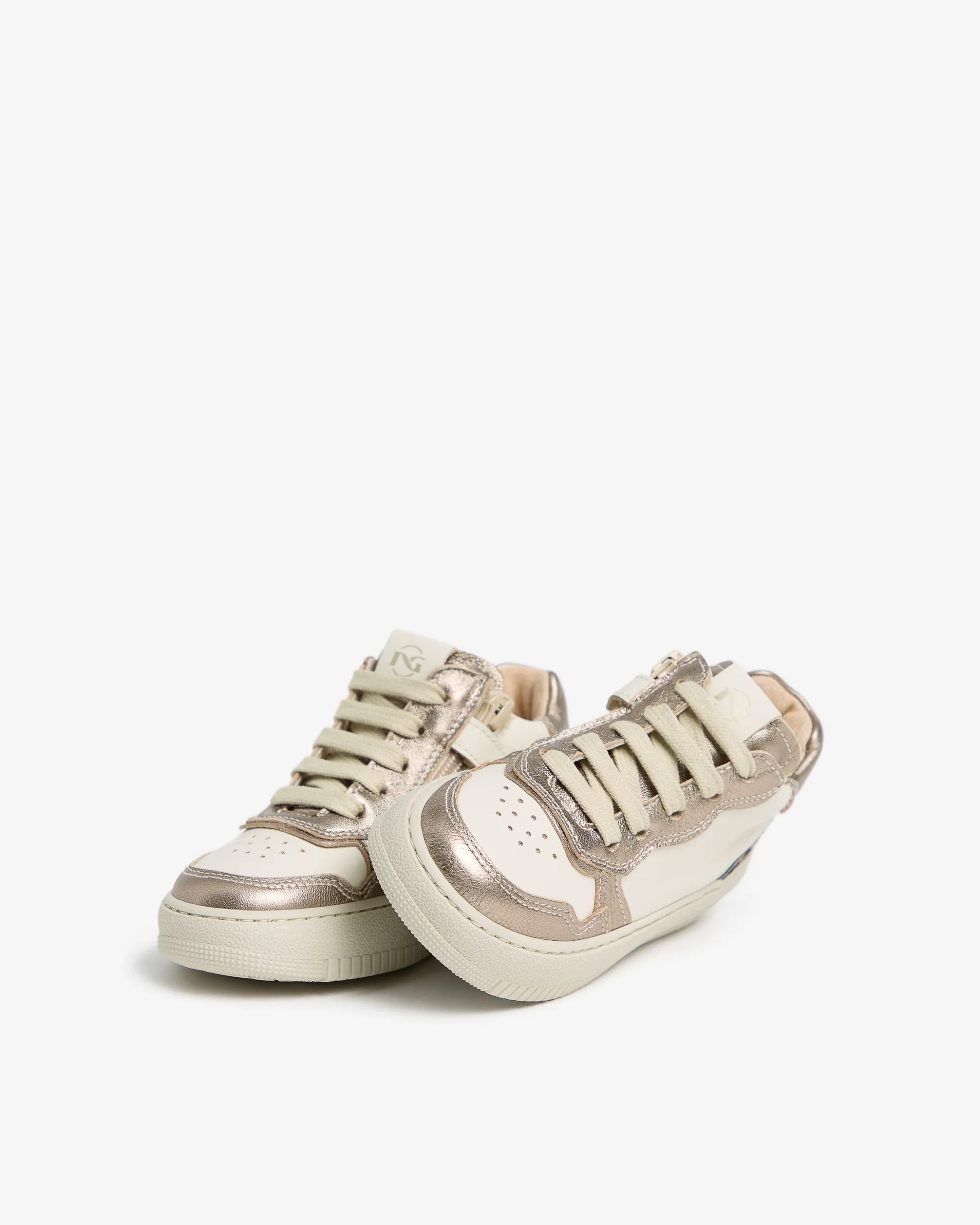 Nero Giardini Sneakers Junior da Bambina in Pelle e Materiale Tecnico Avorio New