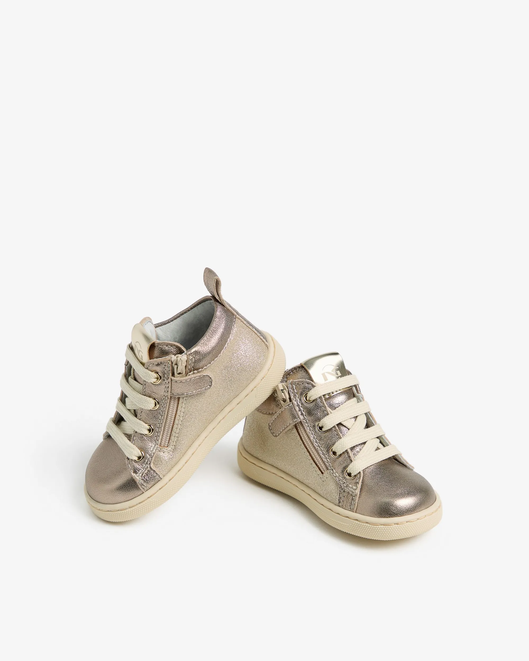 Nero Giardini Sneakers Junior da Bambina in Pelle e Materiale Tecnico Oro Online