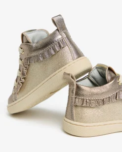 Nero Giardini Sneakers Junior da Bambina in Pelle e Materiale Tecnico Oro Online