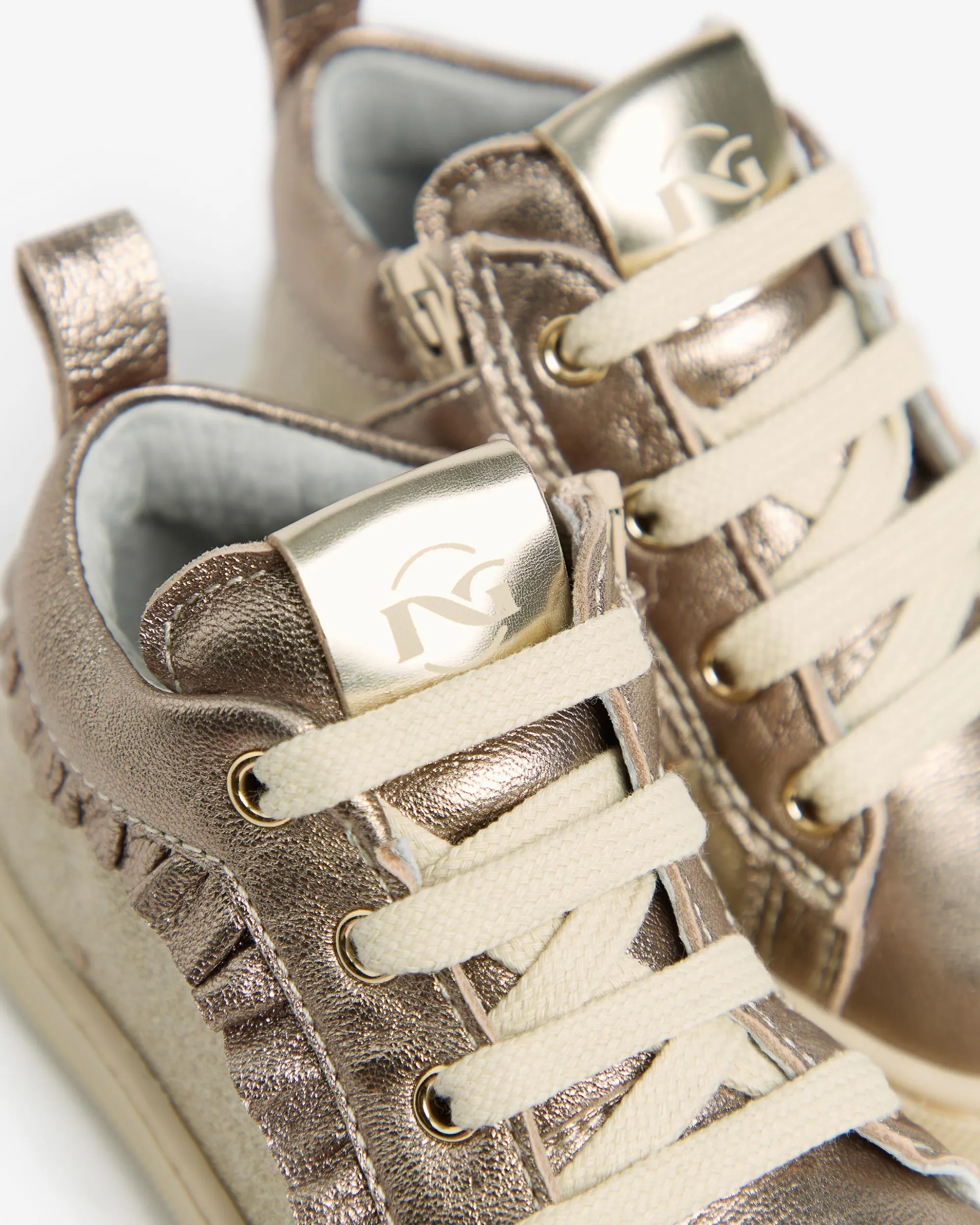 Nero Giardini Sneakers Junior da Bambina in Pelle e Materiale Tecnico Oro Online