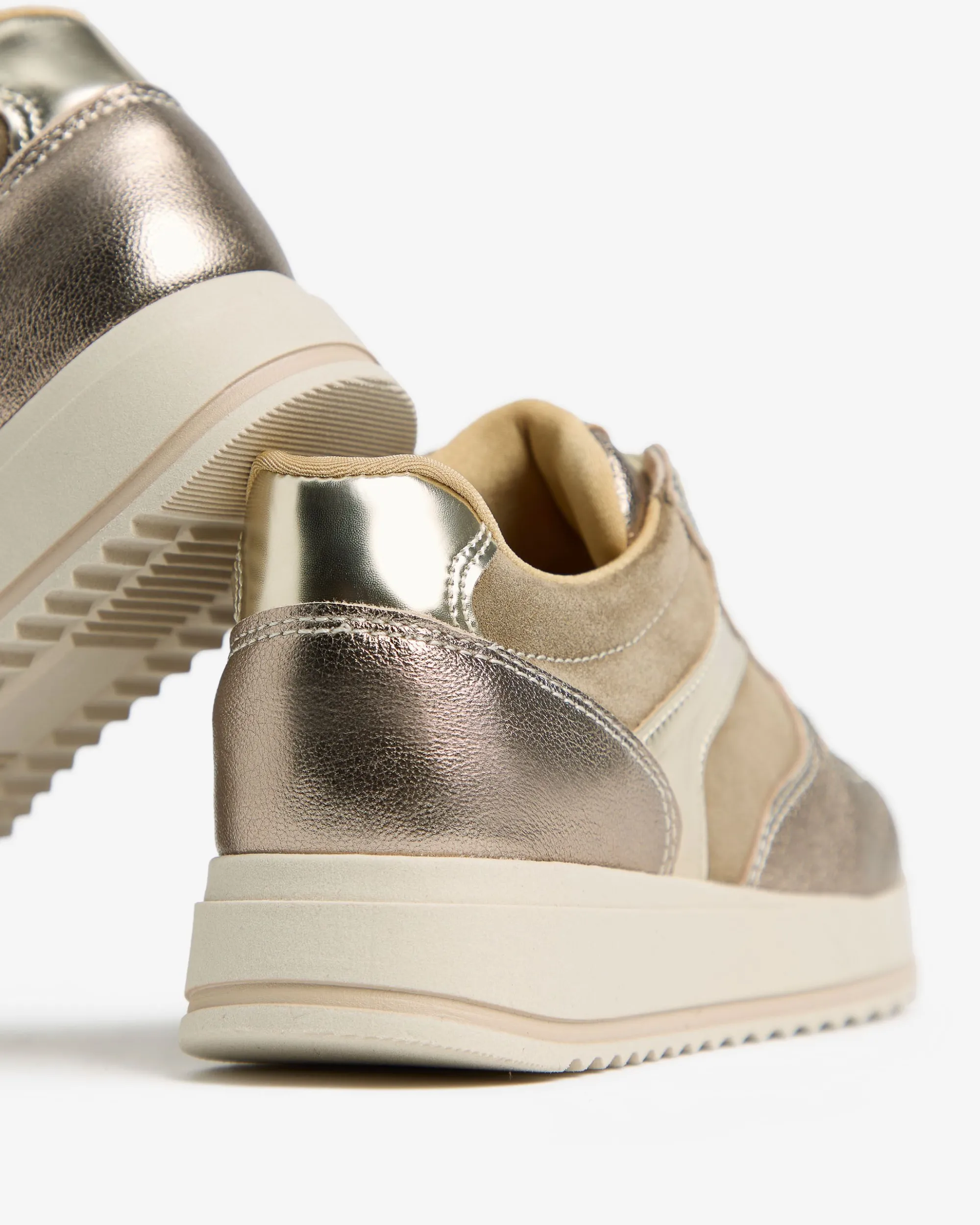 Nero Giardini Sneakers Teen da Ragazza in Pelle, Camoscio e Materiale Tecnico Oro Sale