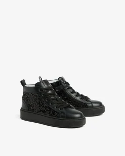 Nero Giardini Sneakers Teen da Ragazza in Pelle e Tessuto Nero Clearance