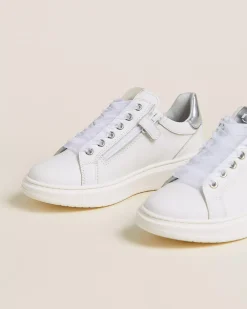 Nero Giardini Sneakers Teen da Ragazza in Pelle e Materiale Tecnico Bianco Sale
