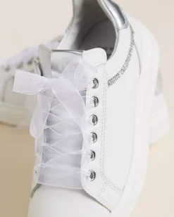 Nero Giardini Sneakers Teen da Ragazza in Pelle e Materiale Tecnico Bianco Sale