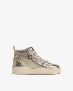 Nero Giardini Sneakers Teen da Ragazza in Pelle e Materiale Tecnico Oro Outlet