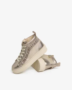 Nero Giardini Sneakers Teen da Ragazza in Pelle e Materiale Tecnico Oro Outlet
