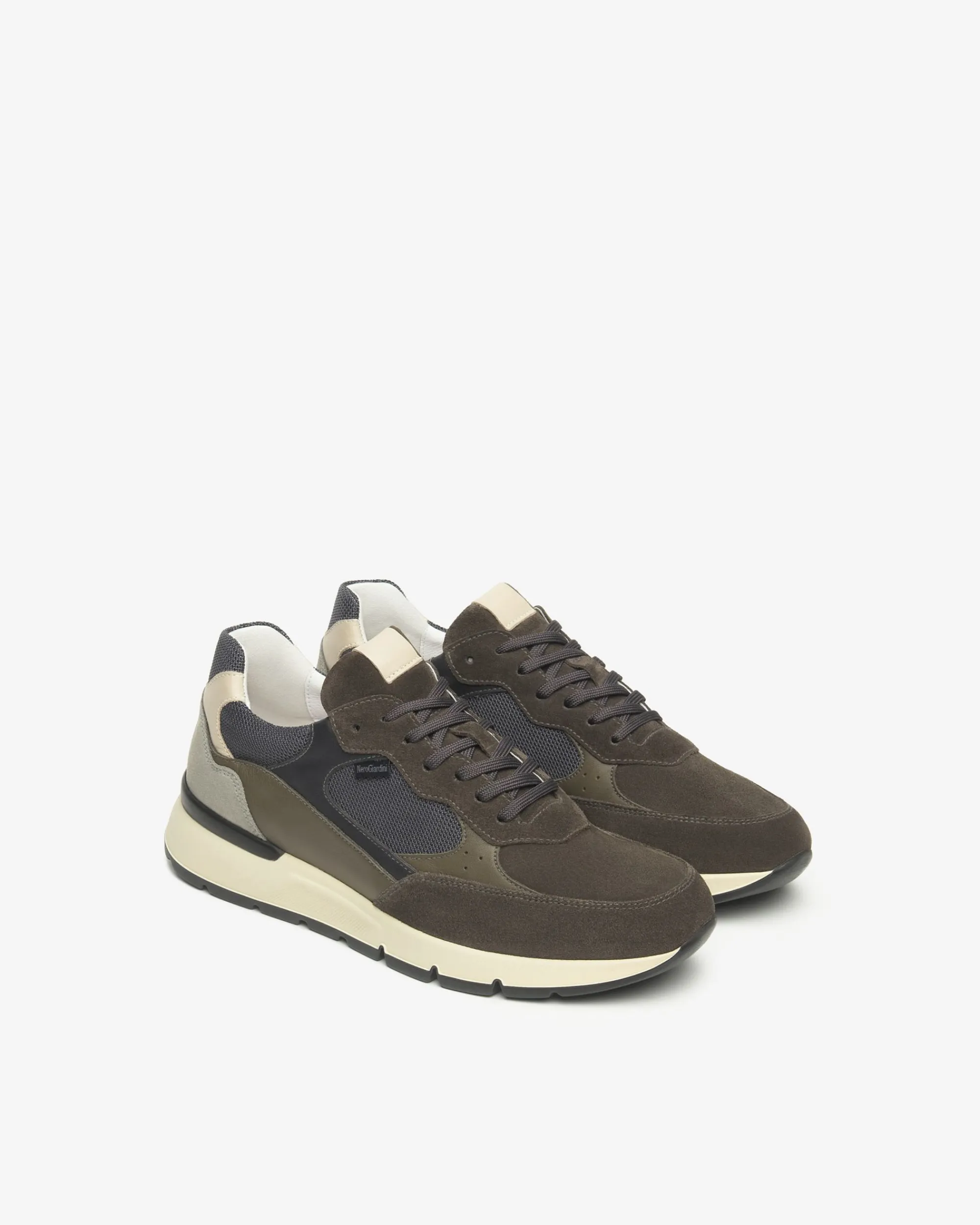 Nero Giardini Sneakers Uomo in Camoscio, Pelle e Tela Hot