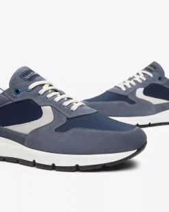 Nero Giardini Sneakers Uomo in Camoscio, Pelle e Tela Avio Hot