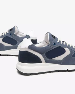 Nero Giardini Sneakers Uomo in Camoscio, Pelle e Tela Avio Hot