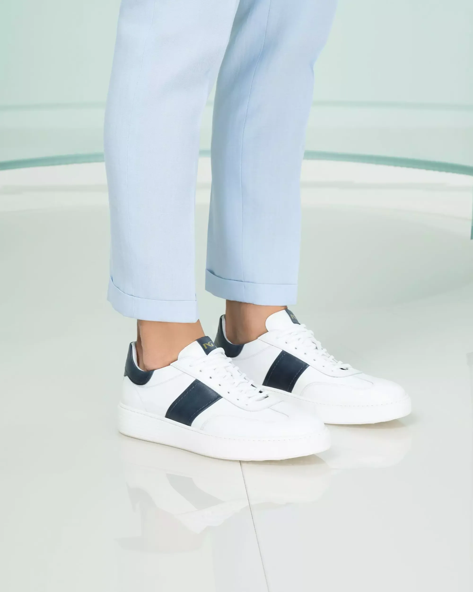 Nero Giardini Sneakers Uomo in Pelle Blu Clearance