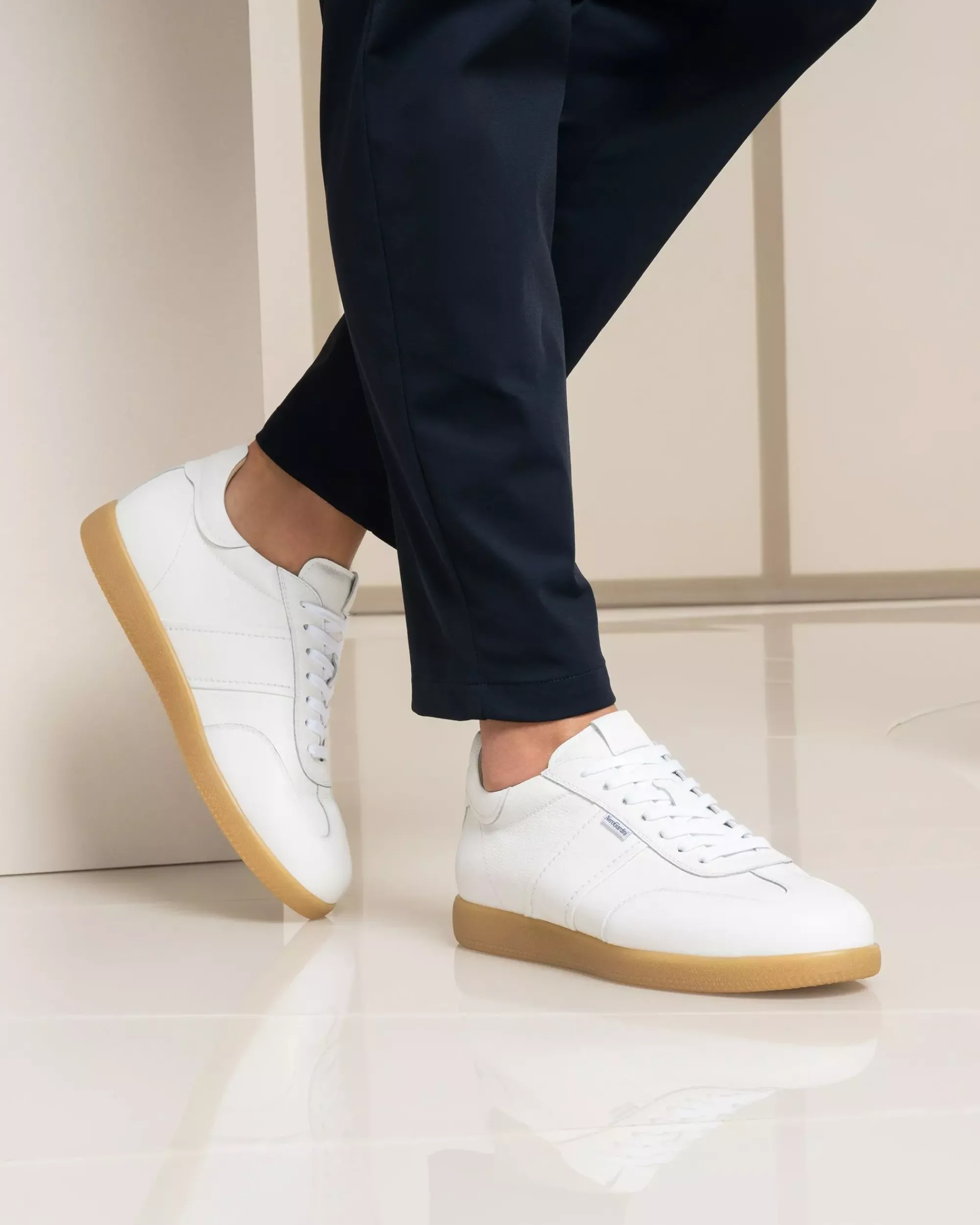 Nero Giardini Sneakers Uomo in Pelle Bianco New