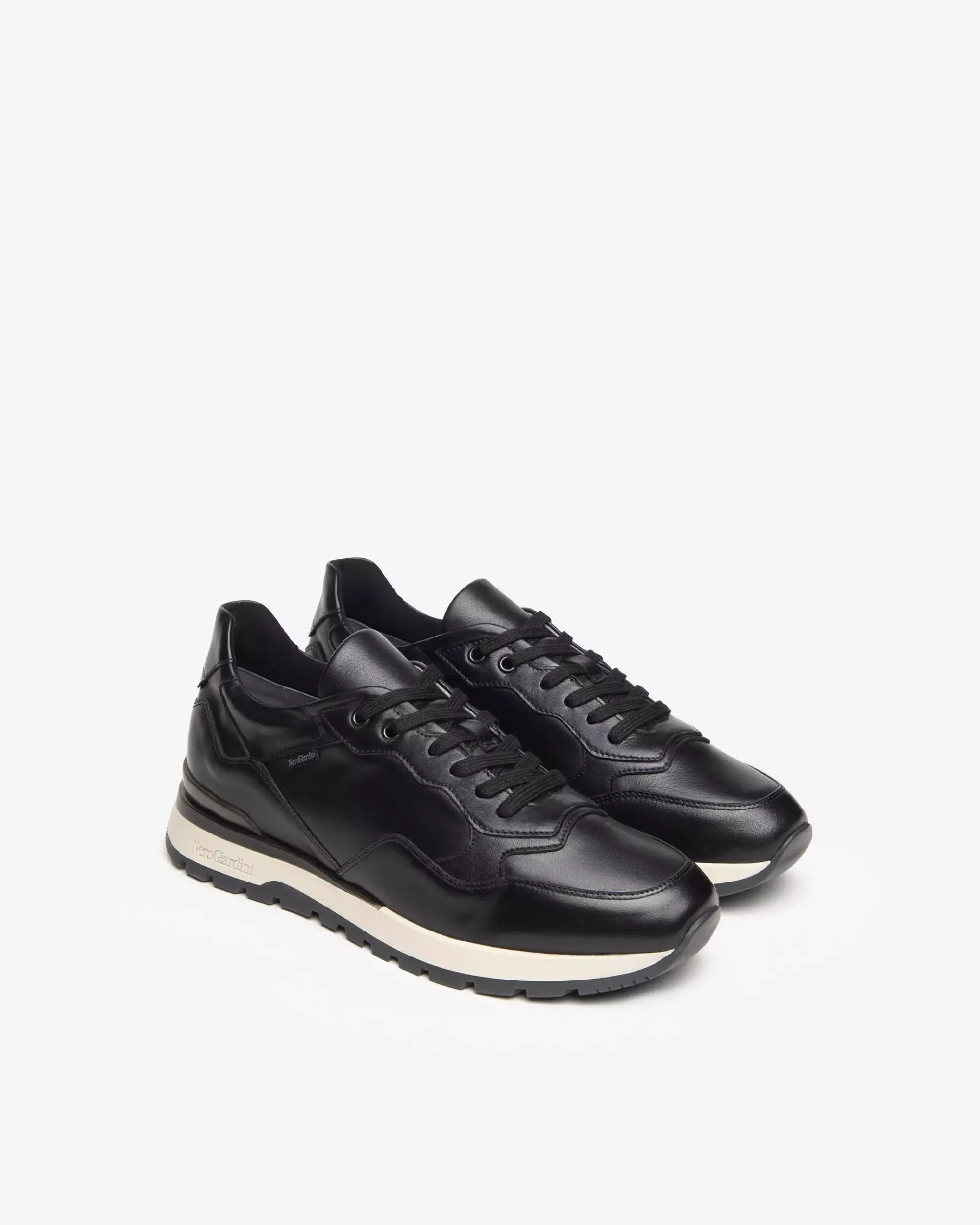 Nero Giardini Sneakers Uomo in Pelle Nero Clearance
