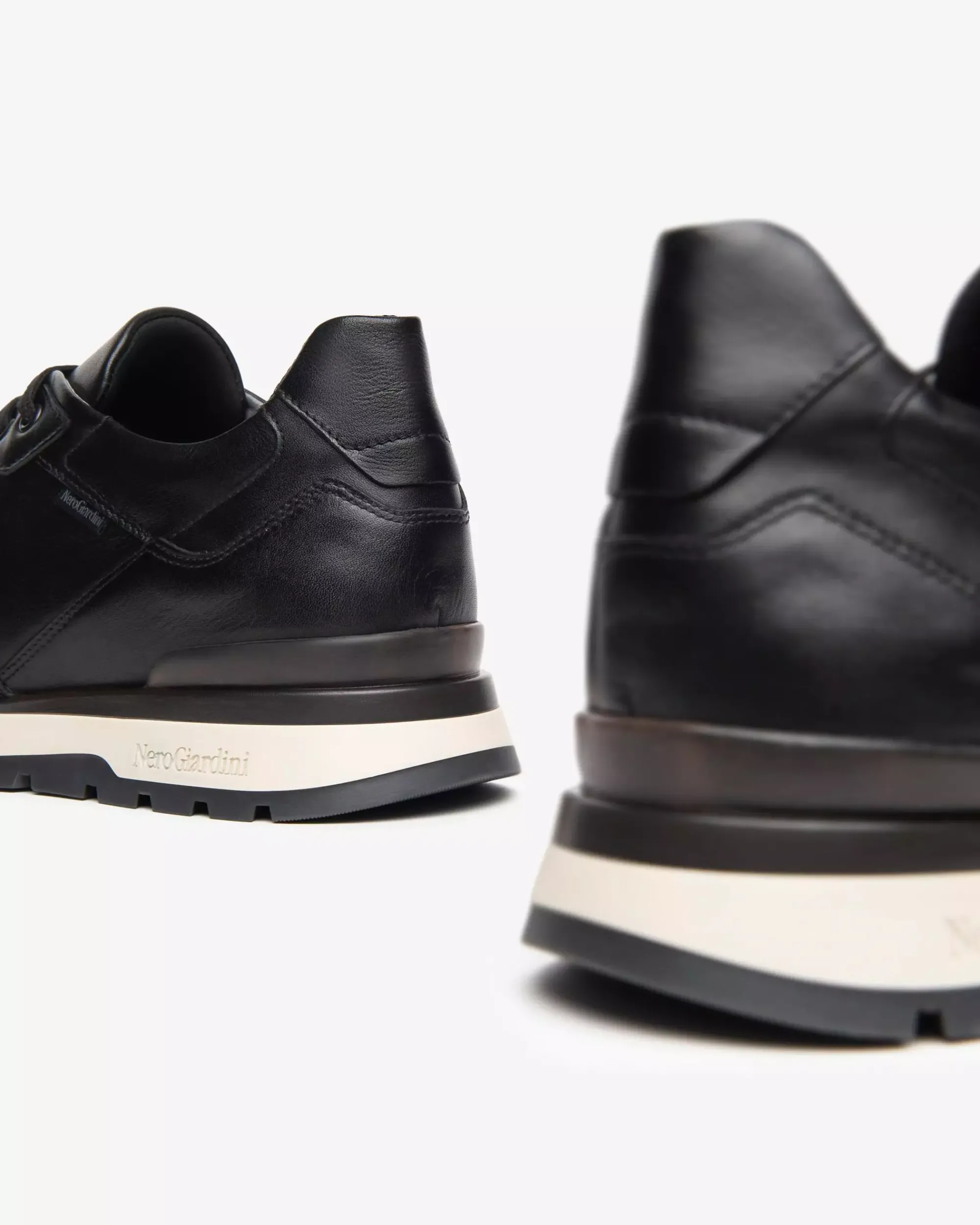 Nero Giardini Sneakers Uomo in Pelle Nero Clearance