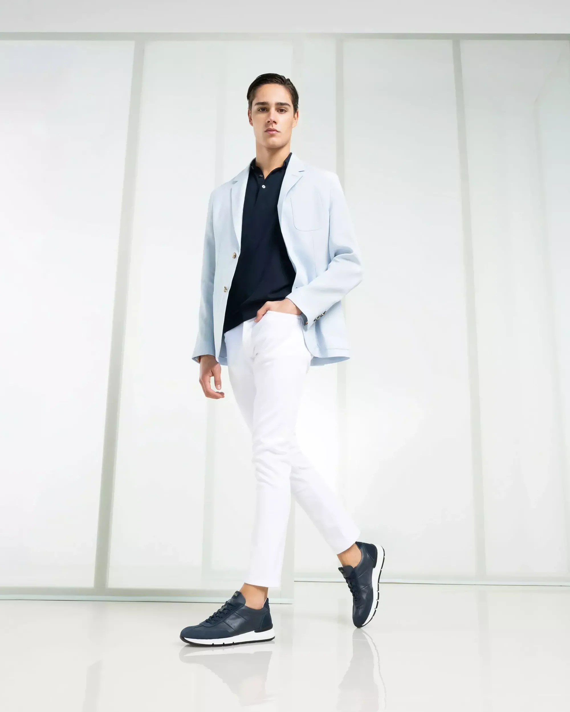 Nero Giardini Sneakers Uomo in Pelle e Camoscio Discount