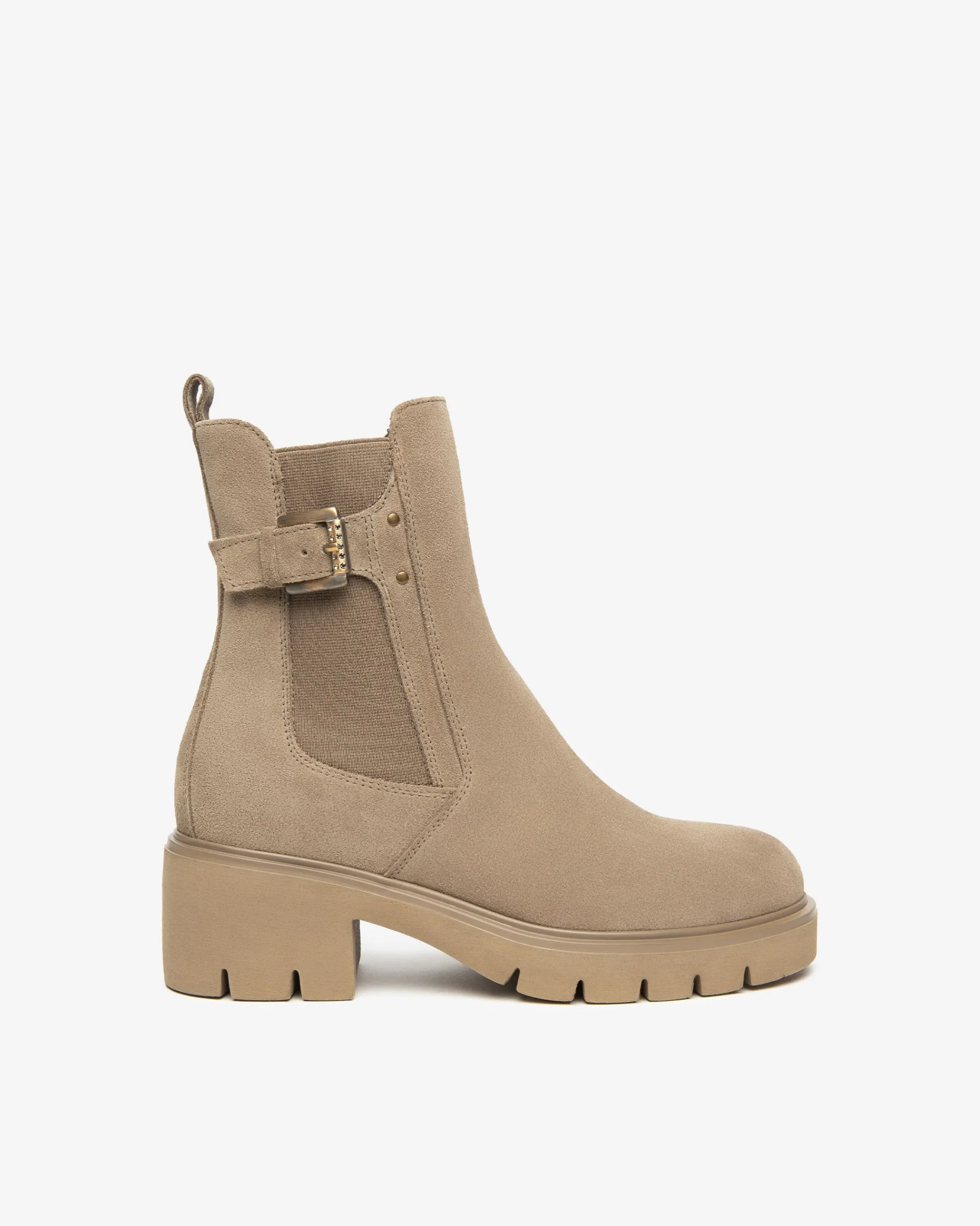 Nero Giardini Stivaletti Chelsea Donna in Suede Beige