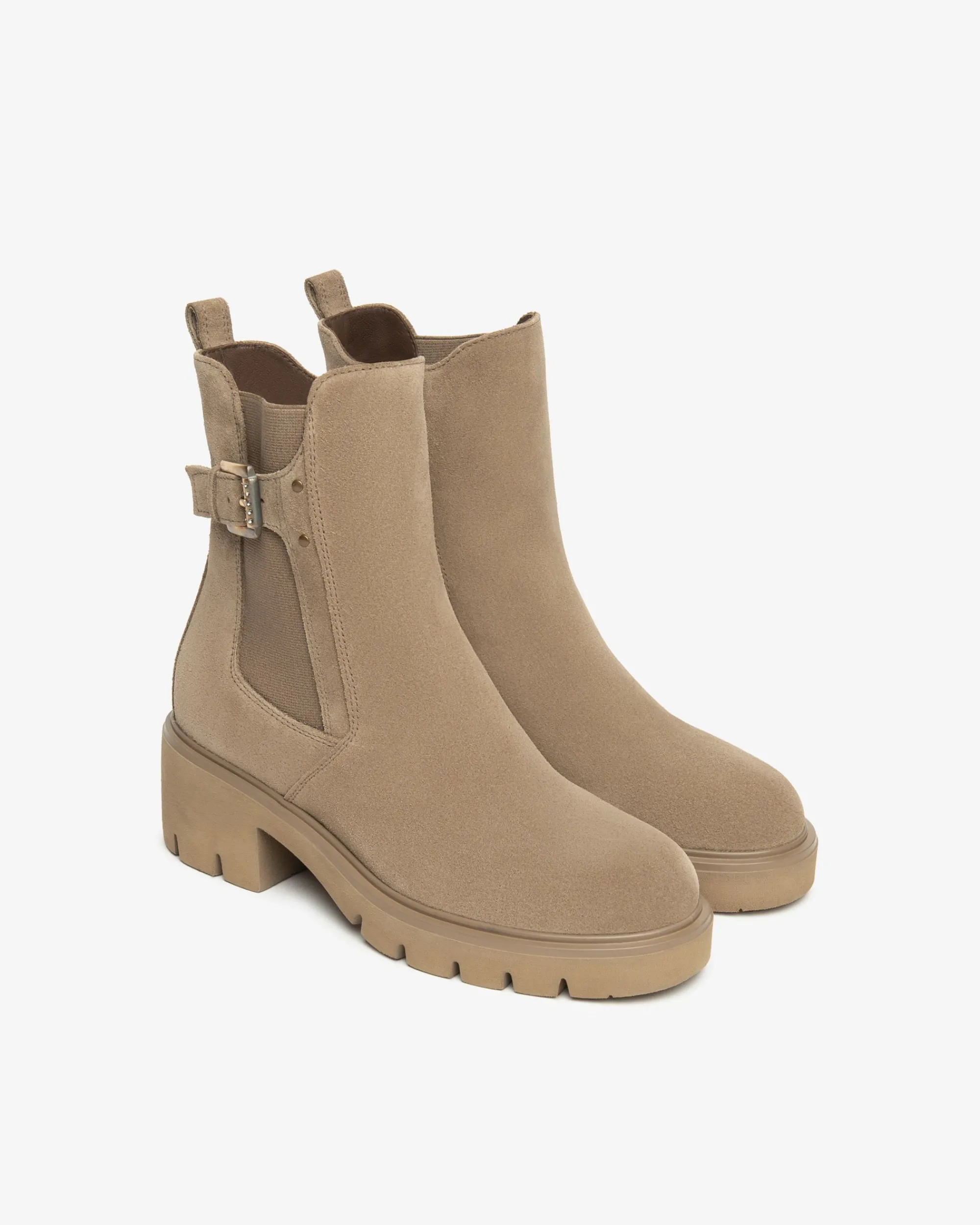 Nero Giardini Stivaletti Chelsea Donna in Suede Beige