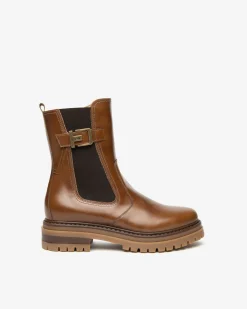 Nero Giardini Stivaletti Chelsea Donna in Pelle Marrone Outlet