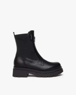 Nero Giardini Stivaletti Chelsea Donna in Pelle e Tessuto Nero Hot