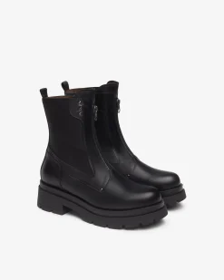 Nero Giardini Stivaletti Chelsea Donna in Pelle e Tessuto Nero Hot