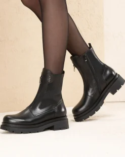 Nero Giardini Stivaletti Chelsea Donna in Pelle e Tessuto Nero Hot