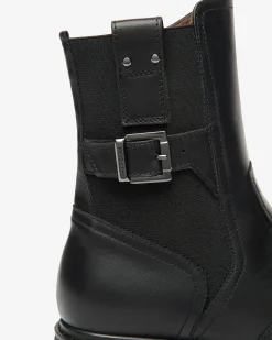 Nero Giardini Stivaletti Donna in Pelle e Tessuto Nero Sale