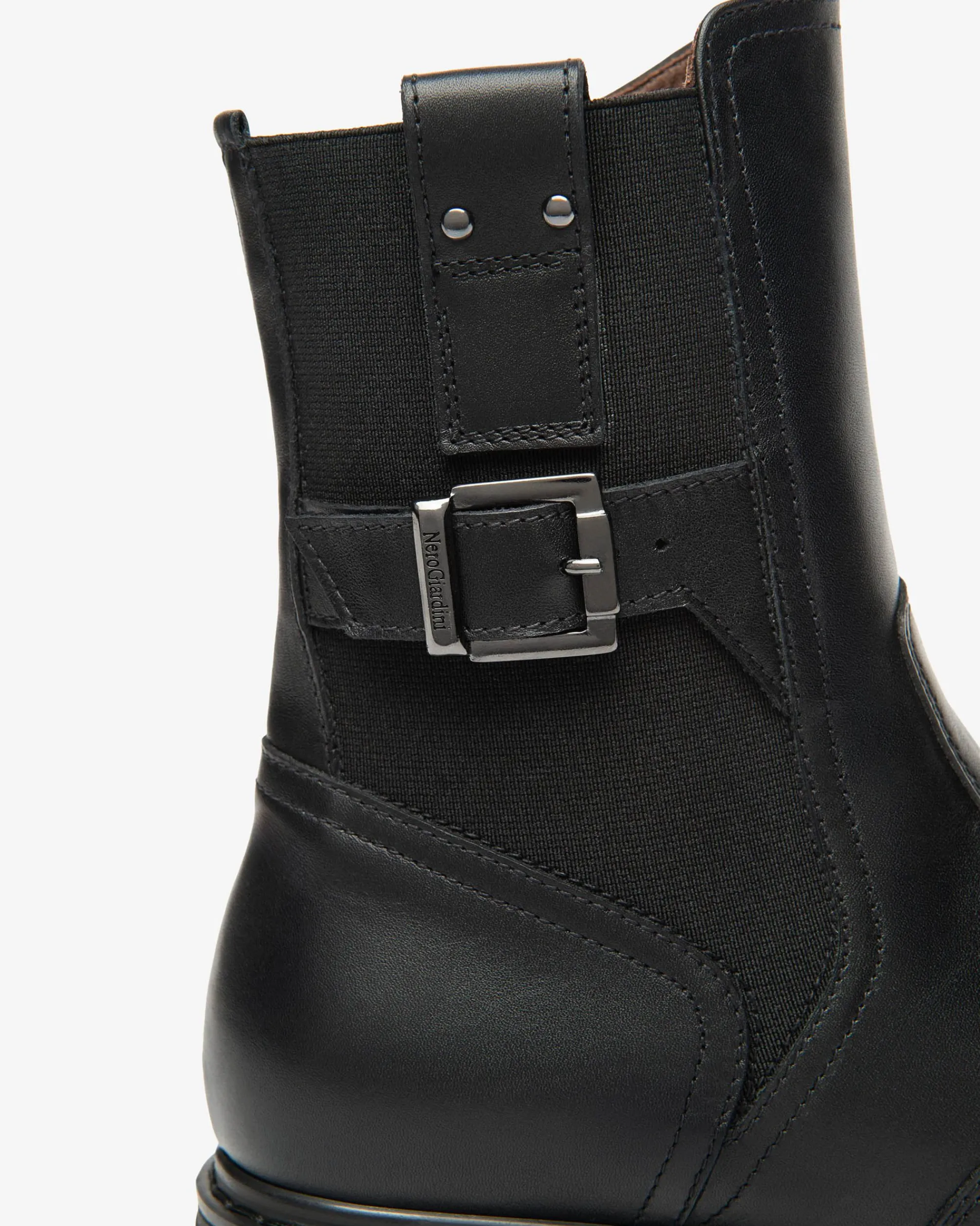 Nero Giardini Stivaletti Donna in Pelle e Tessuto Nero Sale