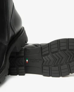 Nero Giardini Stivaletti Donna in Pelle e Tessuto Nero Sale