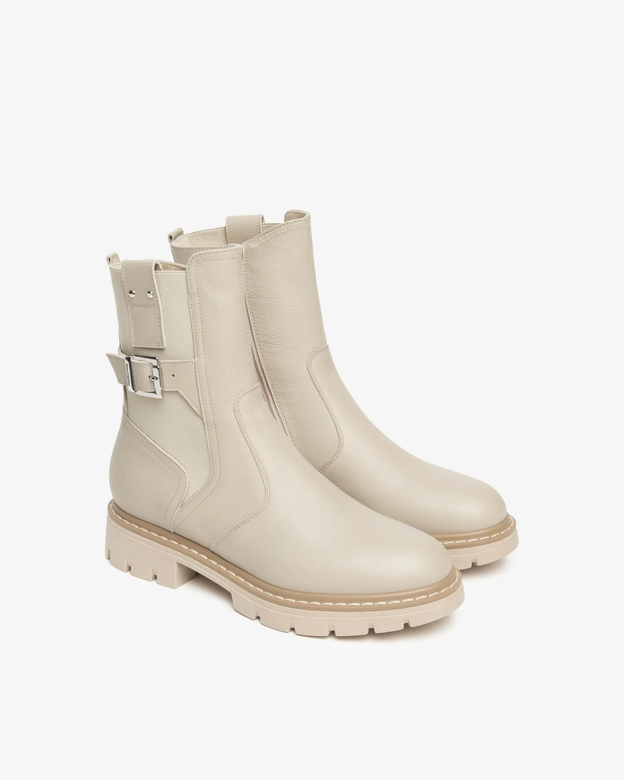Nero Giardini Stivaletti Donna in Pelle e Tessuto Avorio Clearance