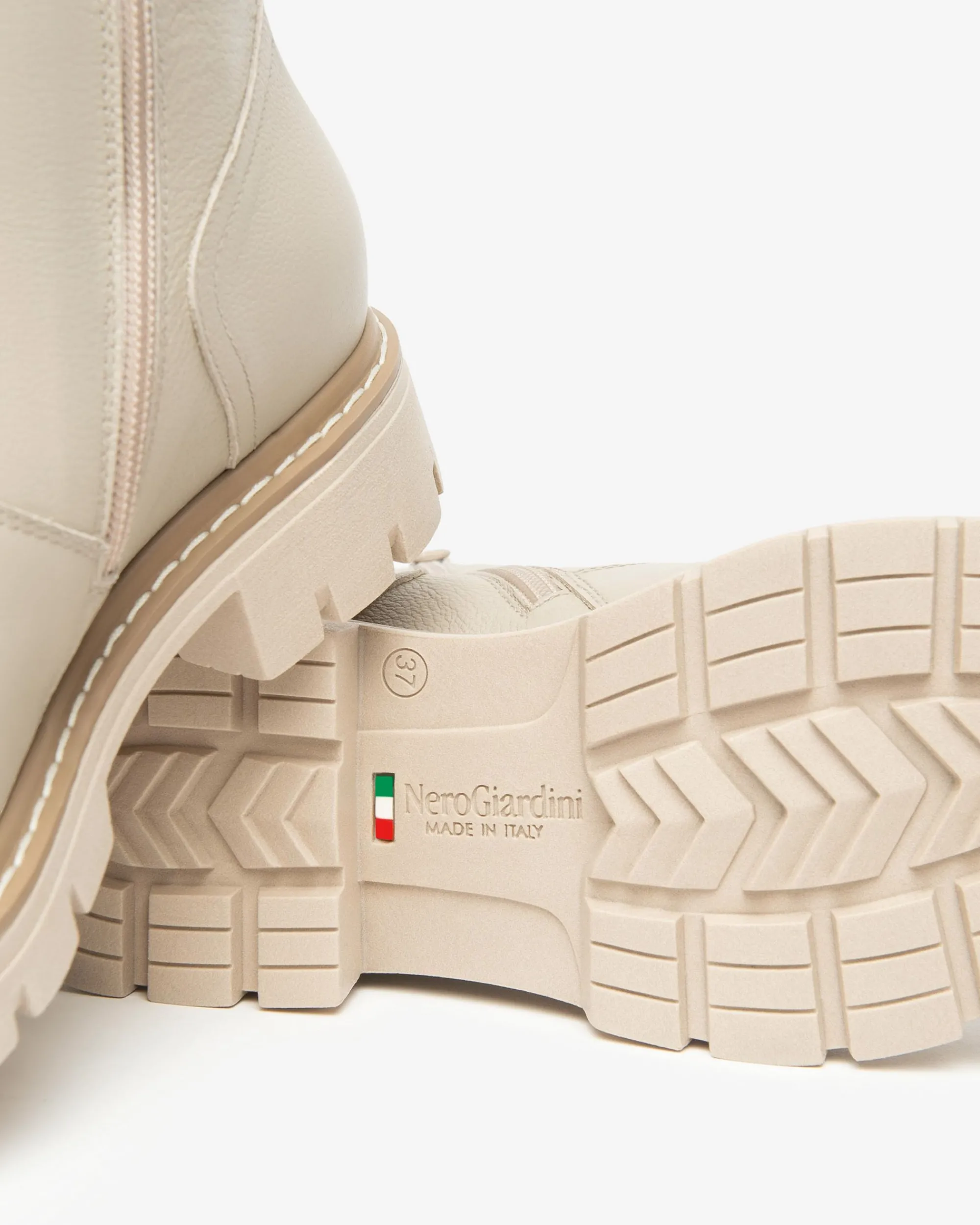 Nero Giardini Stivaletti Donna in Pelle e Tessuto Avorio Clearance
