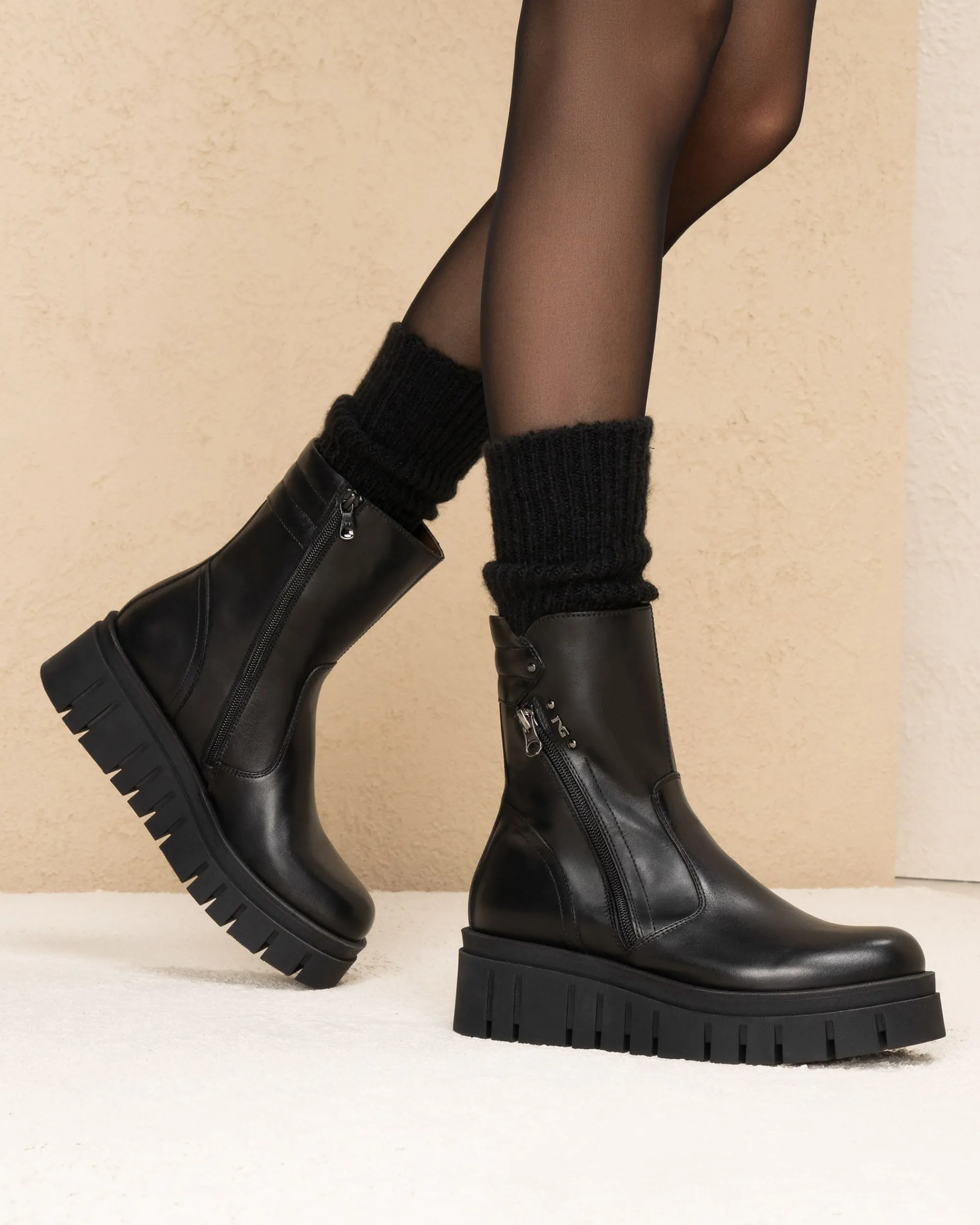 Nero Giardini Stivaletti Donna in Pelle Nero Hot