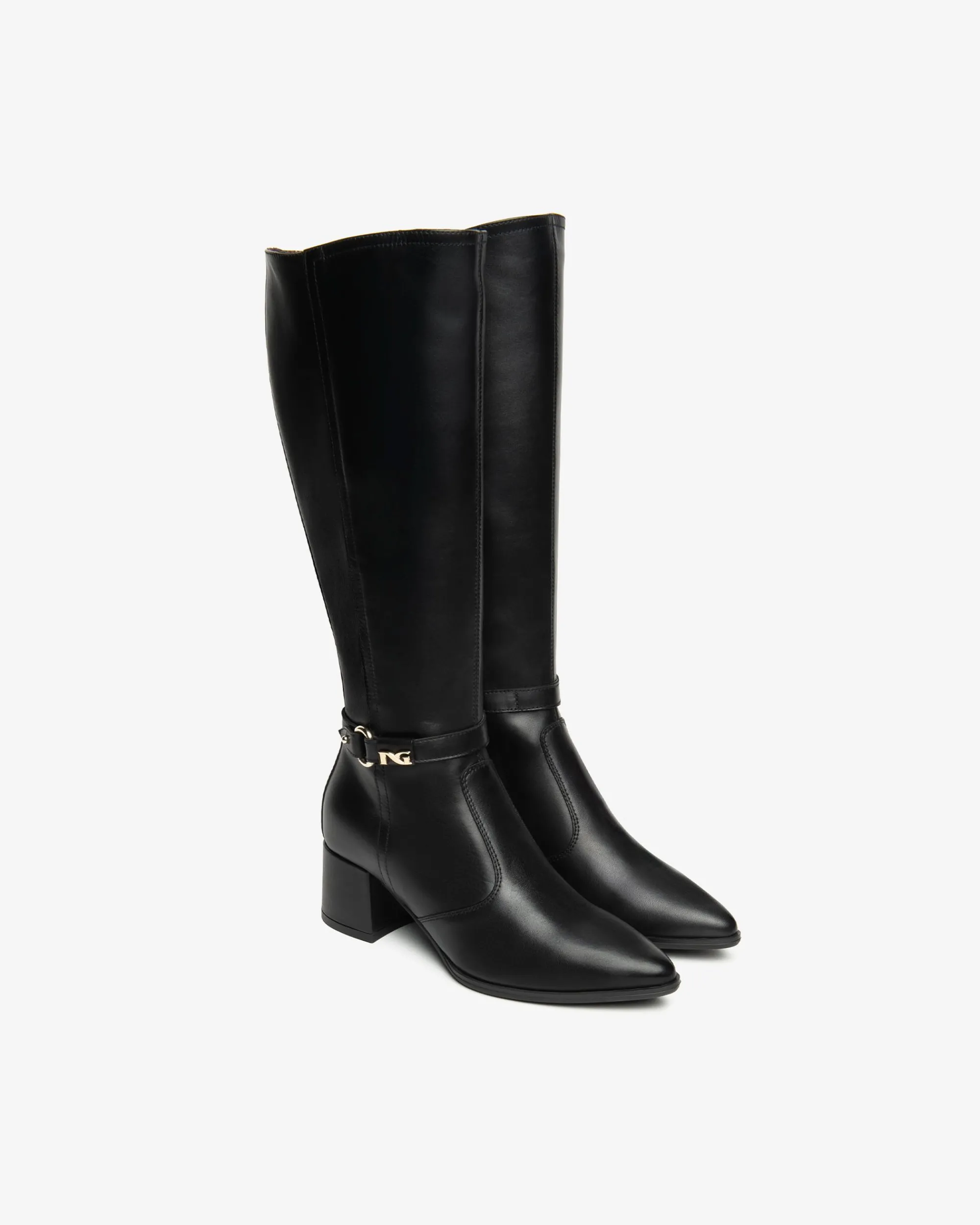 Nero Giardini Stivali Donna in Pelle Nero Outlet