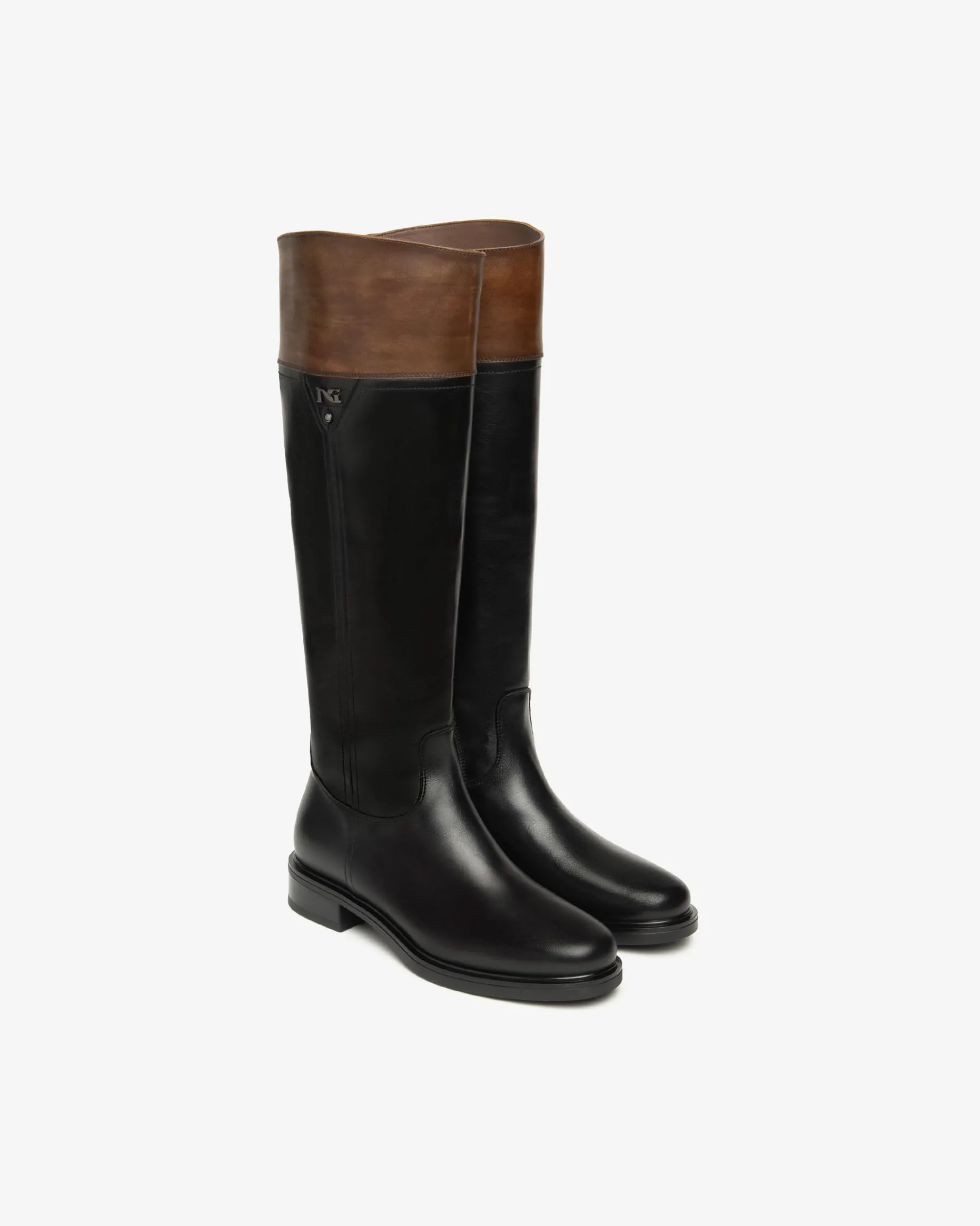 Nero Giardini Stivali Donna in Pelle Nero