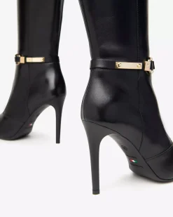 Nero Giardini Stivali Donna in Pelle Nero Hot