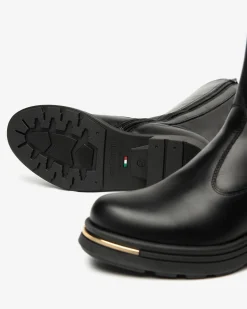 Nero Giardini Stivali Donna in Pelle e Materiale Tecnico Nero Outlet