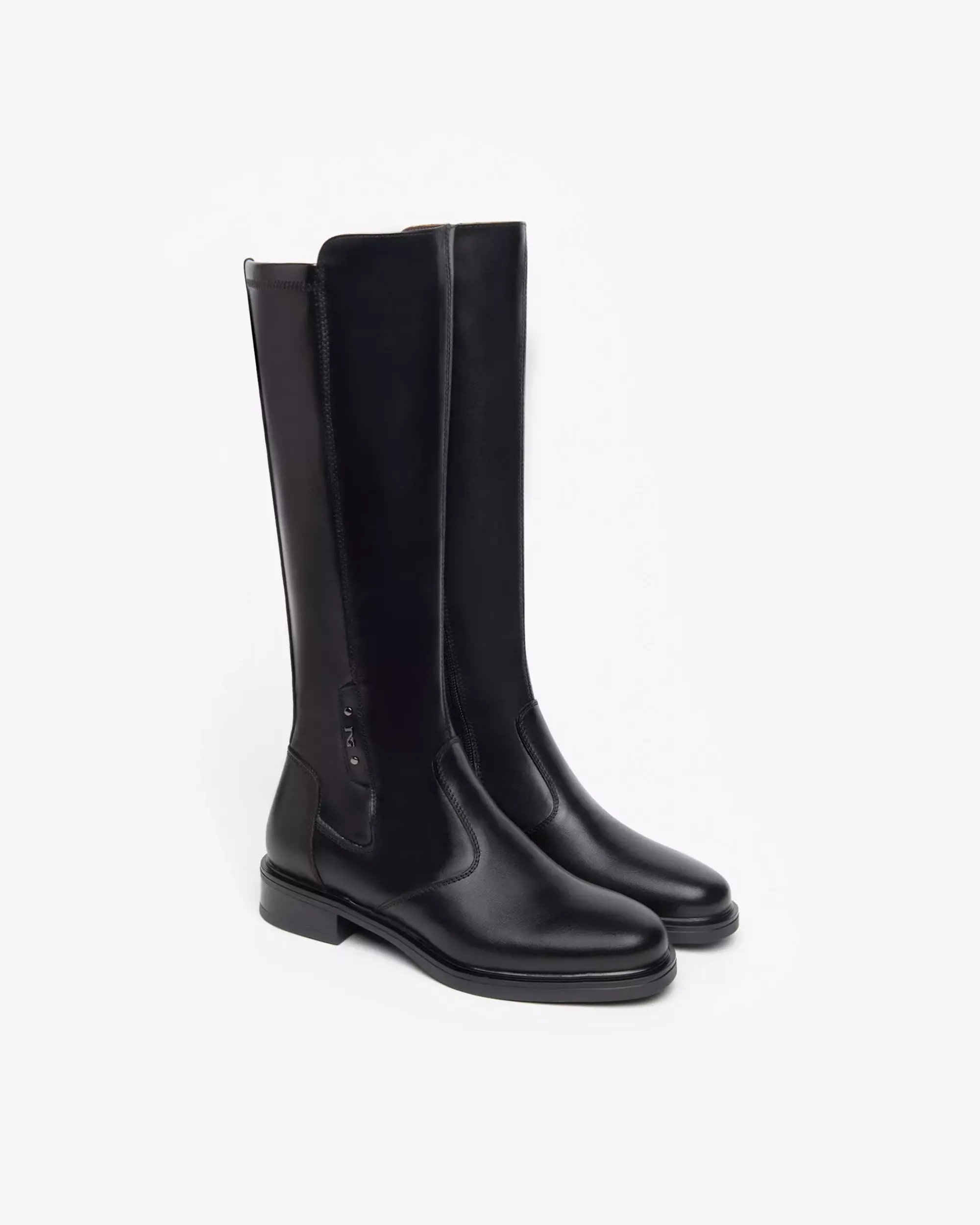 Nero Giardini Stivali Donna in Pelle e Materiale Tecnico Nero