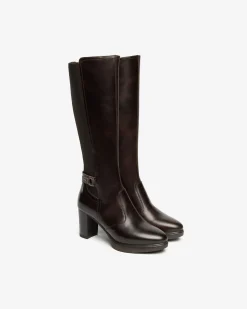 Nero Giardini Stivali Donna in Pelle e Tessuto T. Di Moro Outlet
