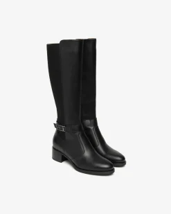 Nero Giardini Stivali Donna in Pelle e Tessuto Nero Clearance