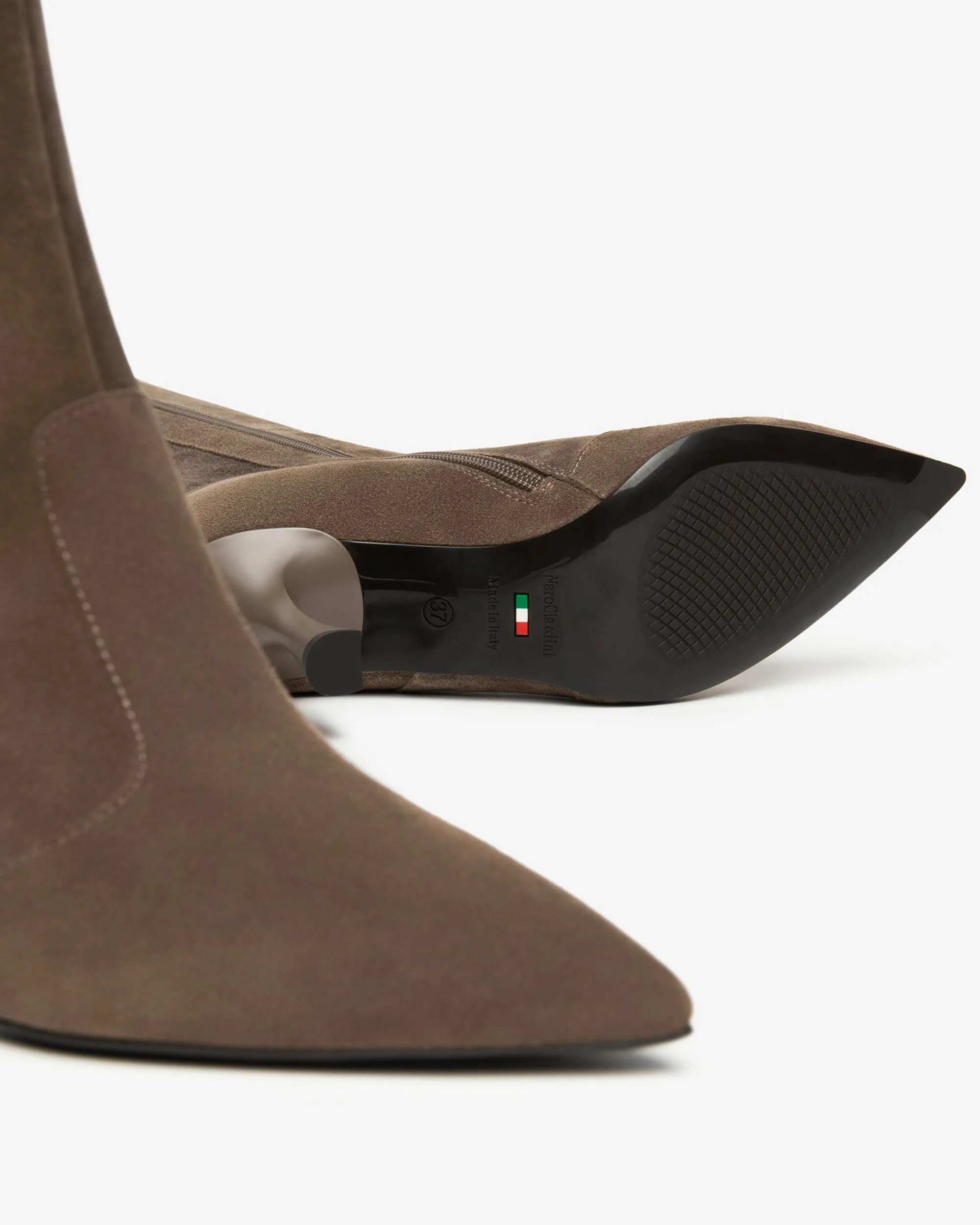 Nero Giardini Stivali Donna in Pelle e Materiale Tecnico Marrone