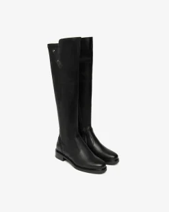 Nero Giardini Stivali Donna in Pelle e Materiale Tecnico Nero Outlet
