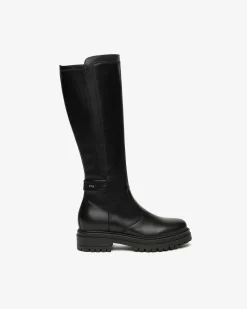 Nero Giardini Stivali Donna in Pelle e Materiale Tecnico Nero Hot